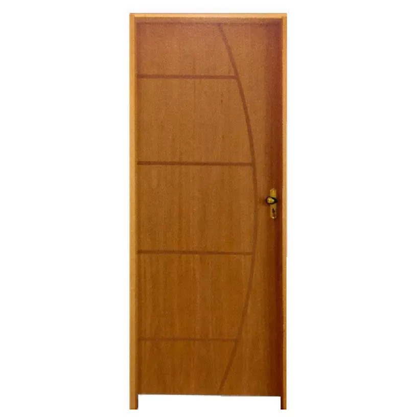 Porta de Madeira Semi-Oca Belíssima 6 Batentes de 14 CM Rodam Padrão - 1