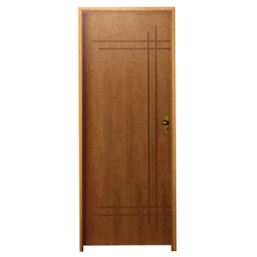 Porta de Madeira Semi-Oca Belíssima 9 Batentes de 14 CM Rodam Padrão - 1