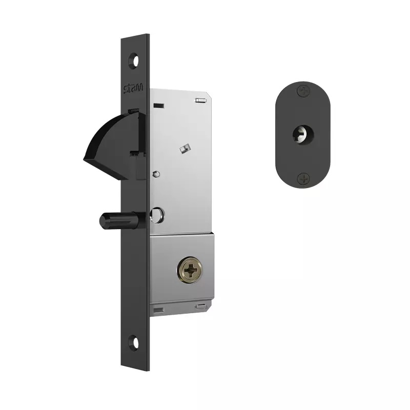 Fechadura Para Porta de Correr Bico de Papagaio Stam Tetra Preto Fosco