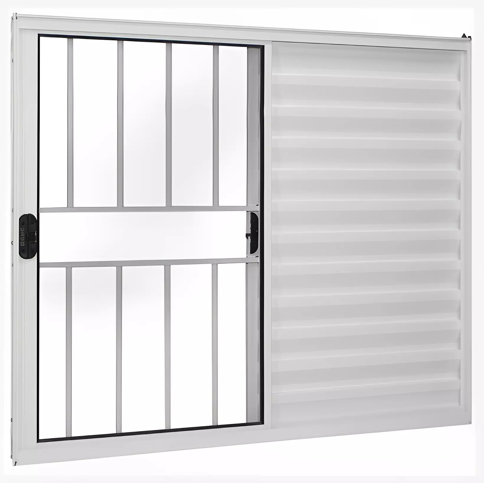 Janela de Alumínio Branco Veneziana de Correr 3 Folhas Com Grade CMC Esquadrias Linha Modular - 1.20 (L) X 1.00 (A)