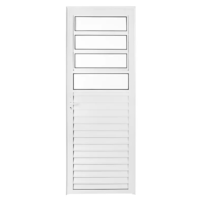 Porta de Alumínio Branco Palheta CMC Esquadrias Linha Modular - 2.10 - 0