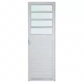 Porta de Alumínio Branco de Cozinha Basculante CMC Esquadrias Linha Modular - 2.10 (A) X 0.80 (L) - Lado Direita