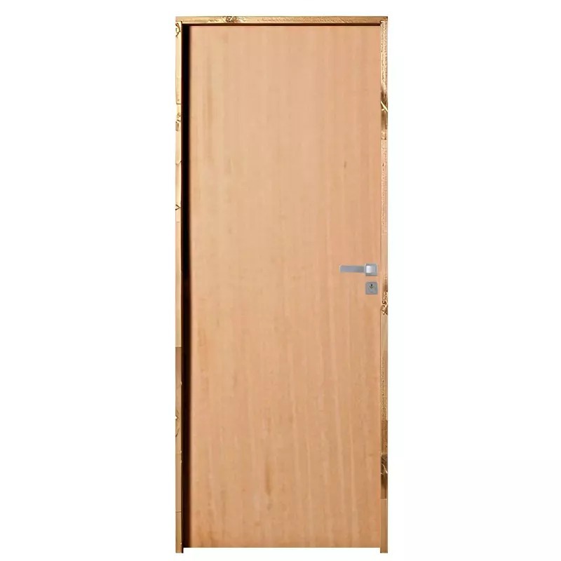 Porta de Madeira Semi-Oca Padrão Angelim Lisa Batentes de 11 CM Eco F - 1