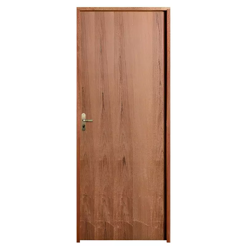 Porta de Madeira Semi-Oca Padrão Imbuia Lisa Batentes de 11 CM Misto - 0