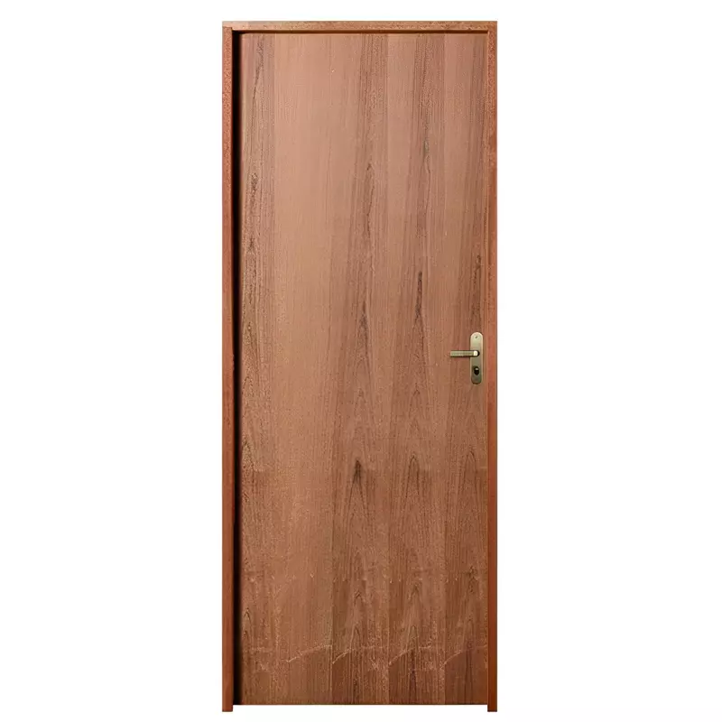 Porta de Madeira Semi-Oca Padrão Imbuia Lisa Batentes de 11 CM Misto - 1