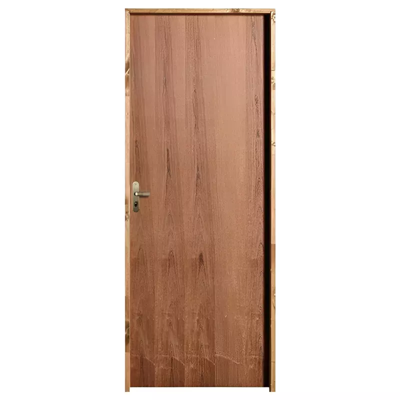 Porta de Madeira Semi-Oca Padrão Imbuia Lisa Batentes de 14 CM Eco Fe - 0