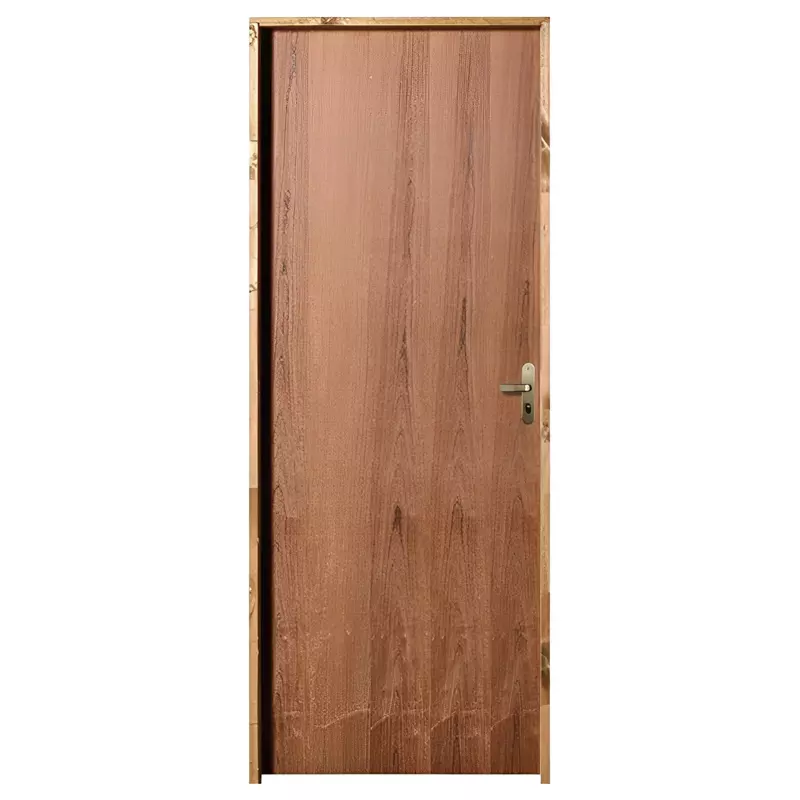 Porta de Madeira Semi-Oca Padrão Imbuia Lisa Batentes de 14 CM Eco Fe - 1