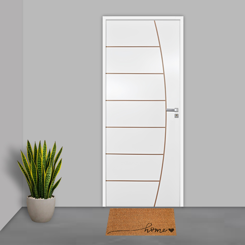 Porta de Madeira Semi-Oca Primer Belíssima Frisada Batentes de 14 CM - 3