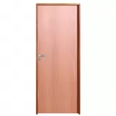 Porta de Madeira Semi-Oca Padrão Curupixá Lisa Batentes de 11 CM Eco Fechadura Modena Externa Uniportas