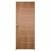 Porta de Madeira Semi-Oca Padrão Imbuia Belíssima Frisada Batentes de 11 CM Eco Fechadura Navas Externa Uniportas
