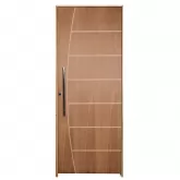 Porta de Madeira Semi-Oca Padrão Imbuia Belíssima Frisada Batentes de 11 CM Eco Fechadura Rolete e Puxador Uniportas
