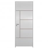 Porta de Madeira Semi-Oca Primer Atenas Frisada Batentes de 11 CM Eco Fechadura Interna Modena Uniportas