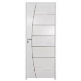 Porta de Madeira Semi-Oca Primer Belíssima Frisada Batentes de 11 CM Eco Fechadura Interna Modena Uniportas