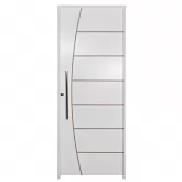 Porta de Madeira Semi-Oca Primer Belíssima Frisada Batentes de  11 CM Eco Fechadura Rolete e Puxador Uniportas