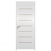 Porta de Madeira Semi-Oca Primer Cristal Frisada Batentes de 11 CM Eco Fechadura Externa Modena Uniportas